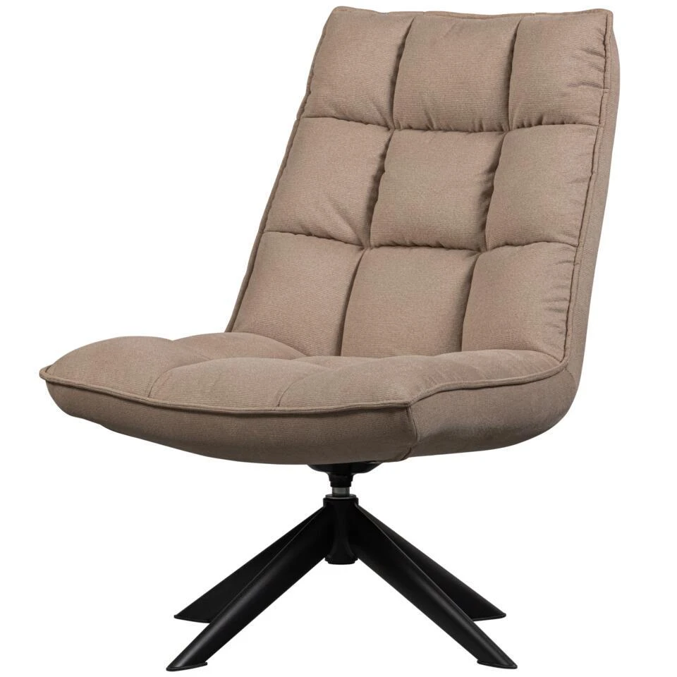 WOOOD Jouke Draaifauteuil - Polyester - Zand - 97x70x85 1 WOOOD Jouke Draaifauteuil - Polyester - Zand - 97x70x85