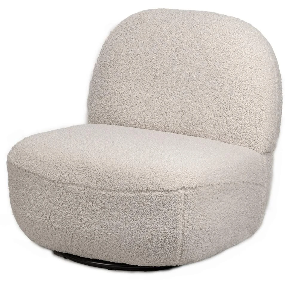 Salonstoel Swivel Van Metaal En Witte Lussen 1 Salonstoel Swivel Van Metaal En Witte Lussen
