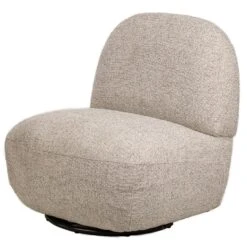 Salonstoel Swivel Van Metaal En Beige Fluweel