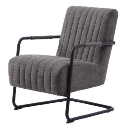Fauteuil Stof/Metaal Donkergrijs - Incl. Armleuning - Trout