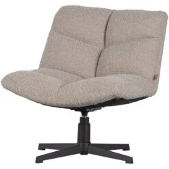 WOOOD Vinny Draaifauteuil - Bouclé - Zand - 80x75x75