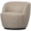 WOOOD Serra Draaifauteuil - Geweven Stof - Zand - 75x70x69