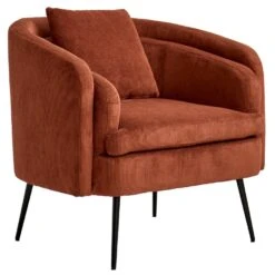 Salonstoel Van Metaal En Terracotta Fluweel