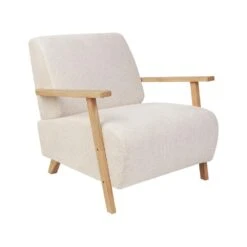 LESJA - Fauteuil - Lichtbeige - Polyester