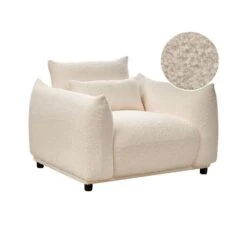 JAMSA - Fauteuil - Wit - Bouclé