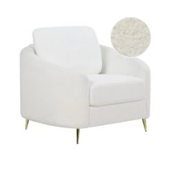 TROSA - Fauteuil - Wit - Bouclé