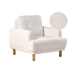TUVE - Fauteuil - Wit - Bouclé