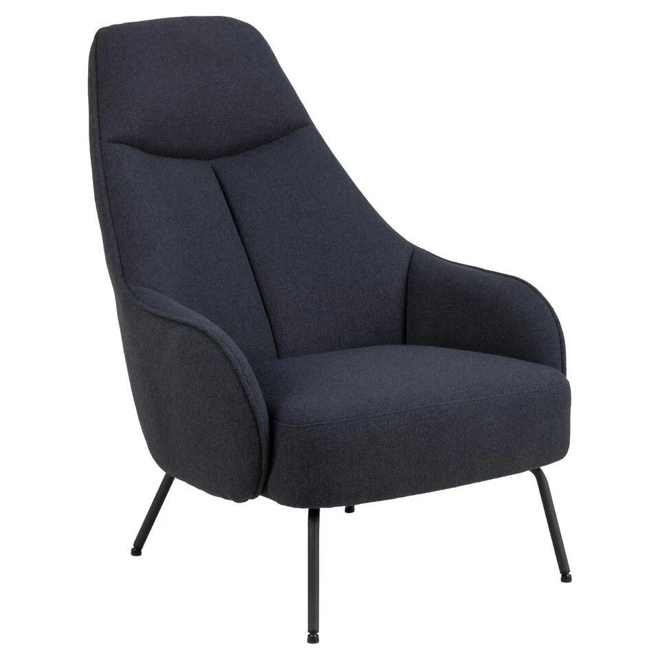 Fauteuil Blauw - Zithoogte 40cm - 73x92x98cm - Bertus 1 Fauteuil Blauw - Zithoogte 40cm - 73x92x98cm - Bertus