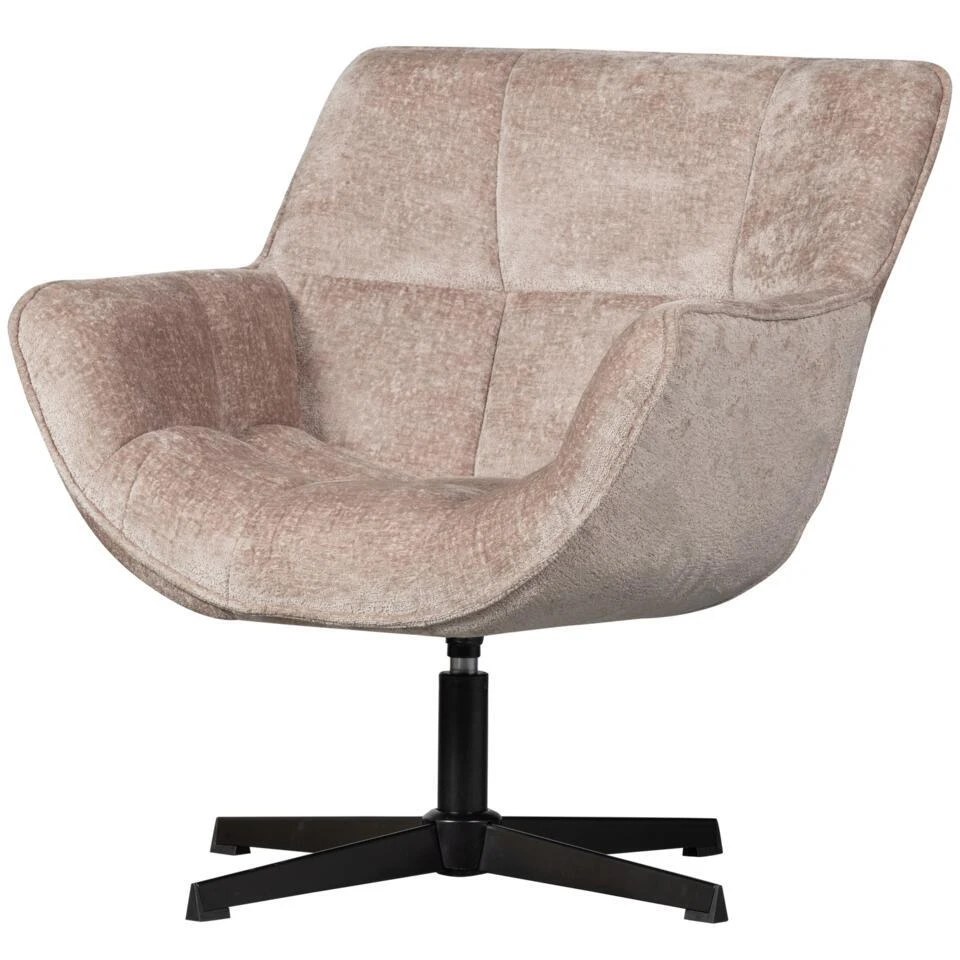 WOOOD Wibo Draaifauteuil - Chenille - Taupe - 94x71x83 1 WOOOD Wibo Draaifauteuil - Chenille - Taupe - 94x71x83