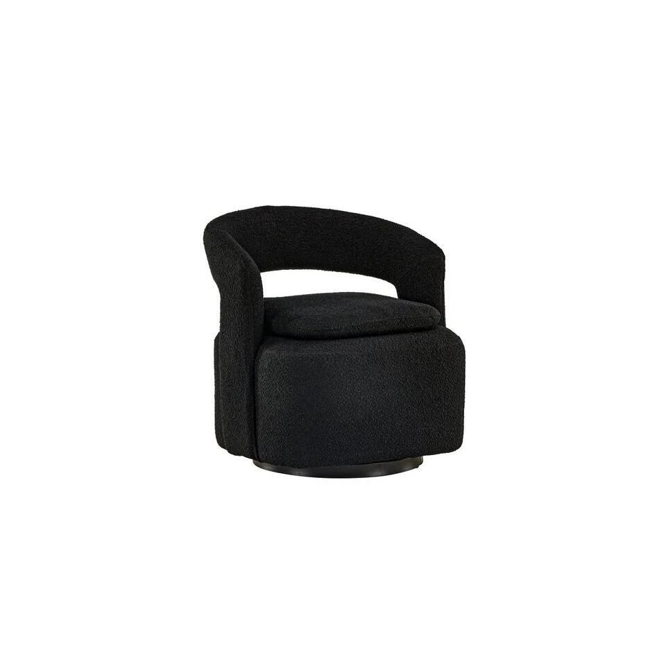 Svea - Teno Draaibare Fauteuil - Boucle - Zwart 1 Svea - Teno Draaibare Fauteuil - Boucle - Zwart