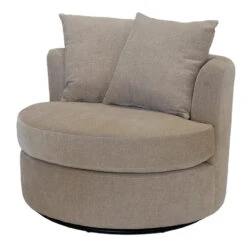 Fauteuil Taupe Stof - Zithoogte 45cm - Thony Luxe