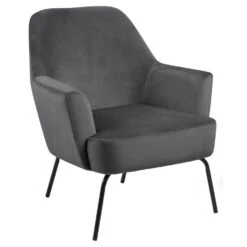Fauteuil Donkergrijs Stof - 75x75x83cm - Naven