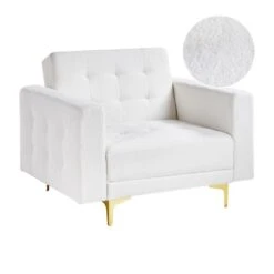 ABERDEEN - Fauteuil - Wit - Bouclé