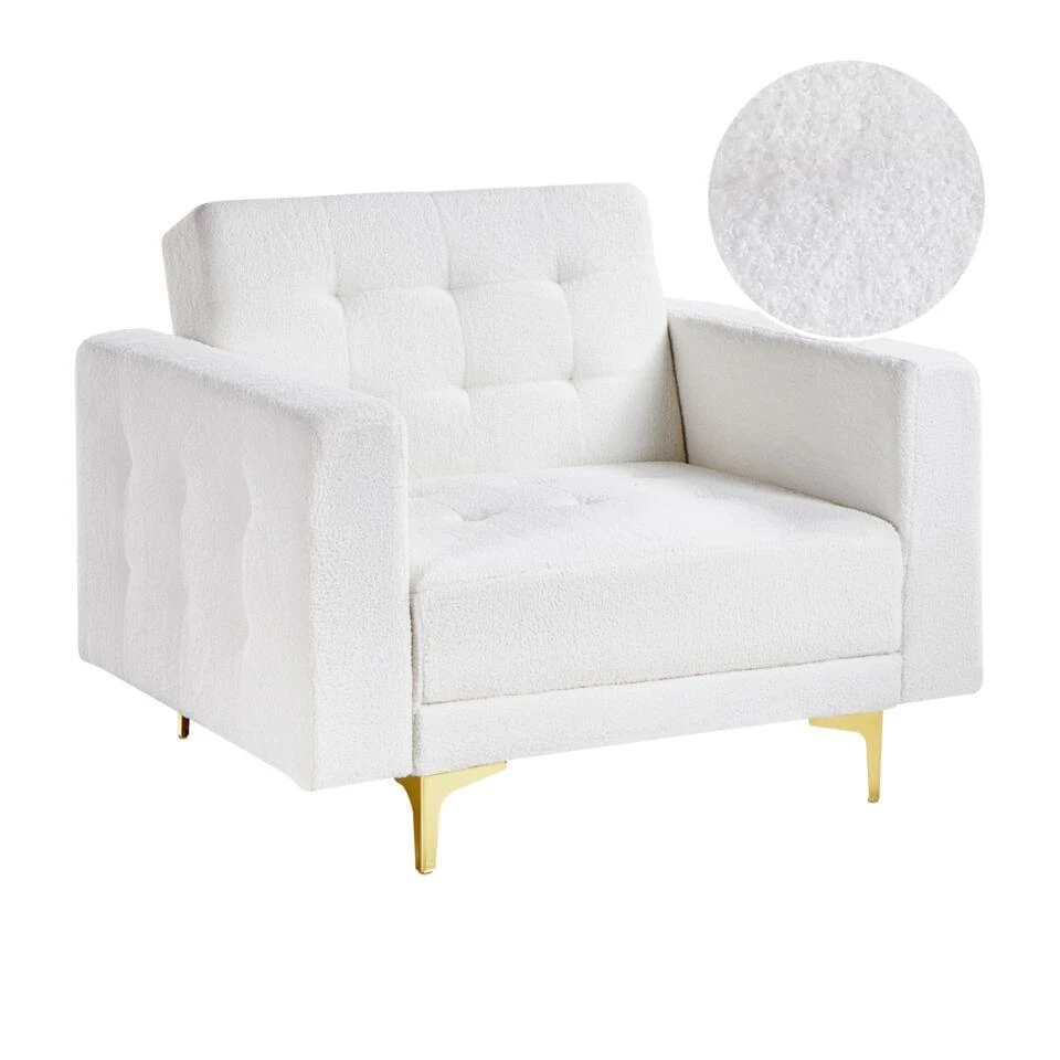 ABERDEEN - Fauteuil - Wit - Bouclé 1 ABERDEEN - Fauteuil - Wit - Bouclé