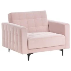 ABERDEEN - Fauteuil - Pastelroze - Fluweel