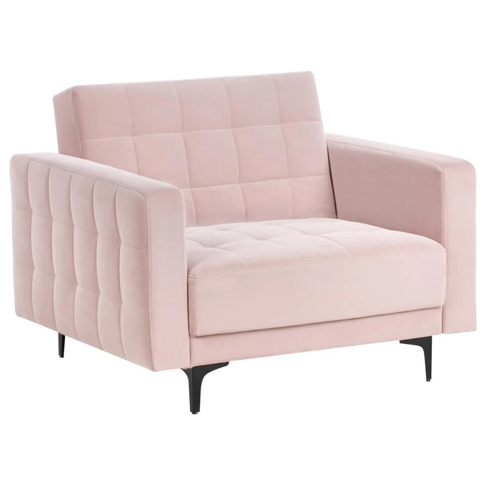 ABERDEEN - Fauteuil - Pastelroze - Fluweel 1 ABERDEEN - Fauteuil - Pastelroze - Fluweel