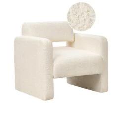 HALLSBERG - Fauteuil - Gebroken Wit - Bouclé