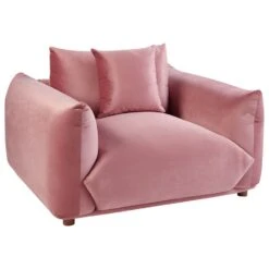LUVOS - Fauteuil - Roze - Fluweel