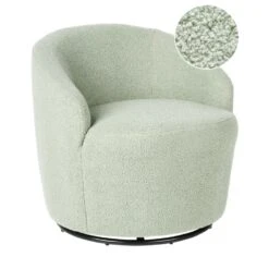 DAVIK - Fauteuil - Lichtgroen - Bouclé