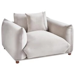 LUVOS - Fauteuil - Taupe - Fluweel
