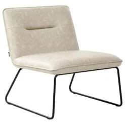 COTULLA - Fauteuil - Lichtbeige - Kunstleer