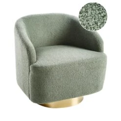 LAVIK - Fauteuil - Lichtgroen - Bouclé