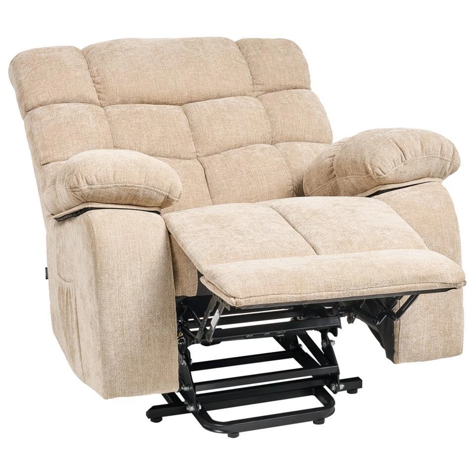 ARES - Relaxfauteuil Elektrisch - Beige - Stof 1 ARES - Relaxfauteuil Elektrisch - Beige - Stof