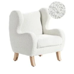 FARUM - Kinderfauteuil - Gebroken Wit - Bouclé