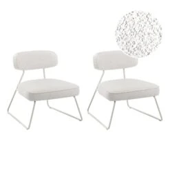 FROVI - Set Van 2 Fauteuils - Gebroken Wit - Polyester
