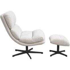 Fauteuil Bobbi Incl. Hocker - Greige -Leen Bakker Fauteuils 10201088 8000