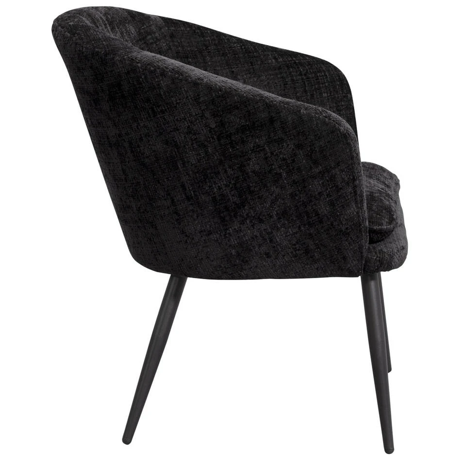 Fauteuil Cloe - Stof - Zwart 4 Fauteuil Cloe - Stof - Zwart - Afbeelding 4