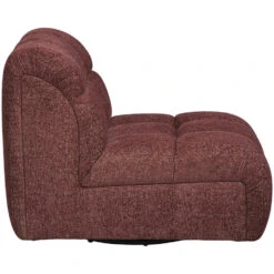 Draaifauteuil Beau - Stof Raven - Wijnrood -Leen Bakker Fauteuils 10201310 8000