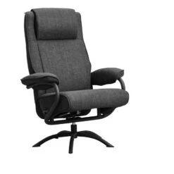 Relaxfauteuil Vincent Incl. Hocker - Stof Bjorn - Antraciet -Leen Bakker Fauteuils 10202145 0300
