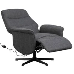 Relaxfauteuil Boaz Stof - Elektrisch Verstelbaar - Antraciet -Leen Bakker Fauteuils 10202151 0811