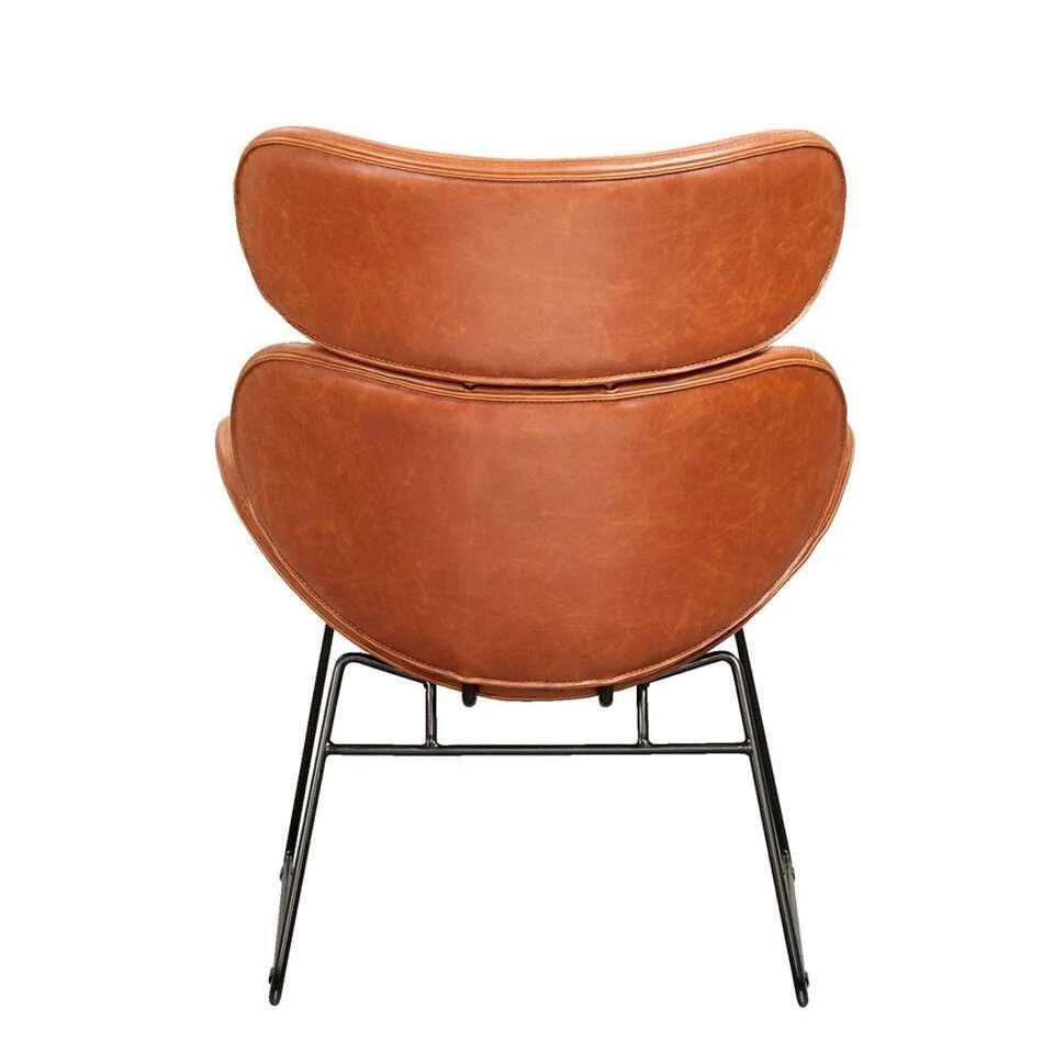 Fauteuil Cezar - Kunstleder - Zwart/cognac 3 Fauteuil Cezar - Kunstleder - Zwart/cognac - Afbeelding 3