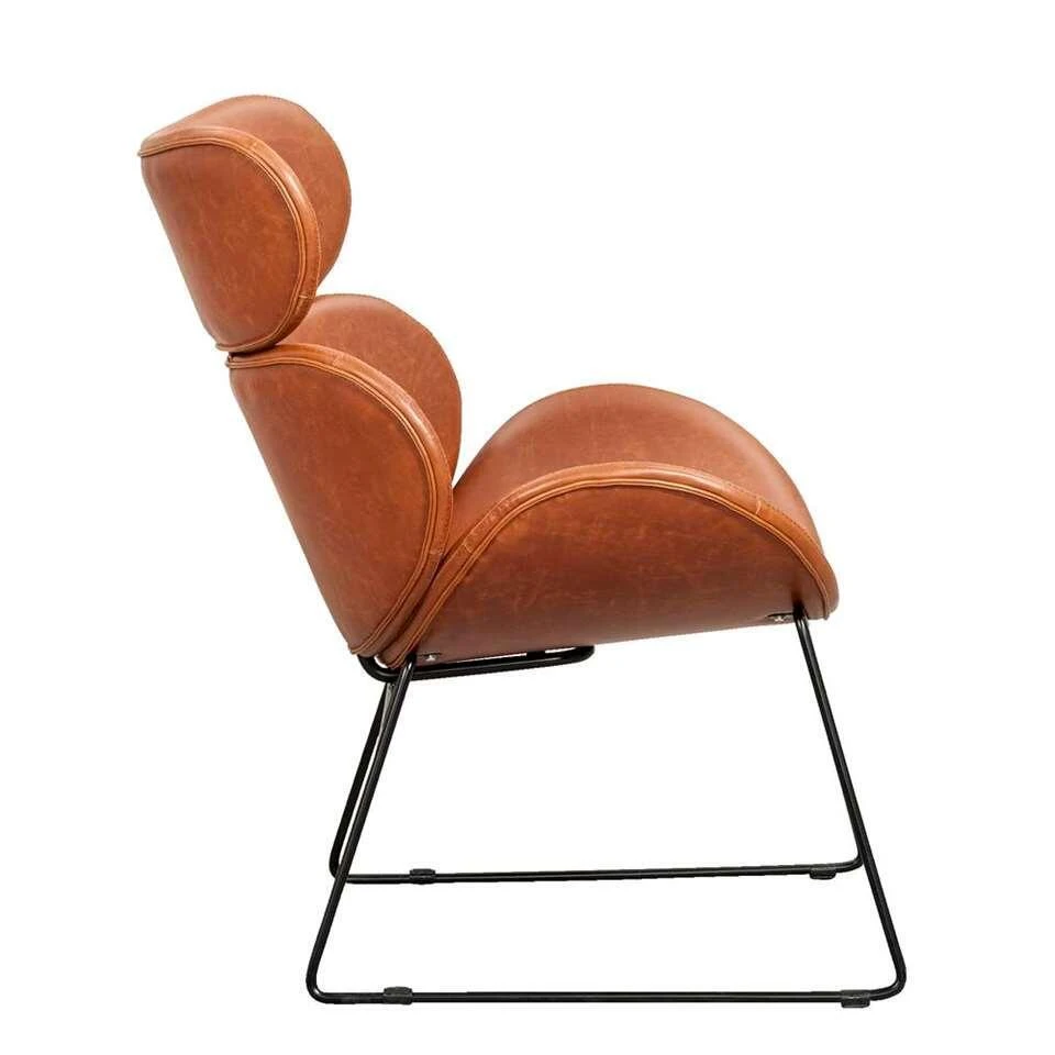 Fauteuil Cezar - Kunstleder - Zwart/cognac 2 Fauteuil Cezar - Kunstleder - Zwart/cognac - Afbeelding 2