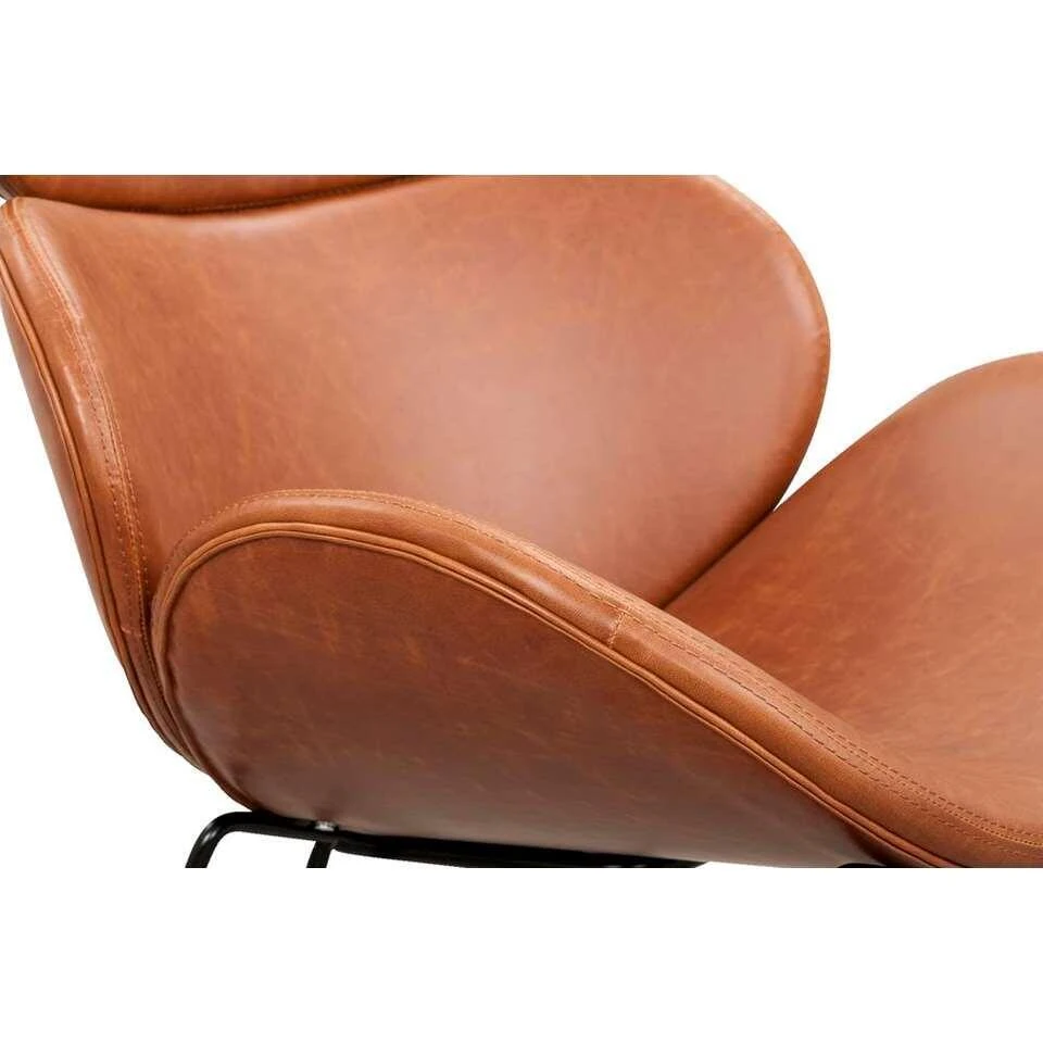 Fauteuil Cezar - Kunstleder - Zwart/cognac 4 Fauteuil Cezar - Kunstleder - Zwart/cognac - Afbeelding 4