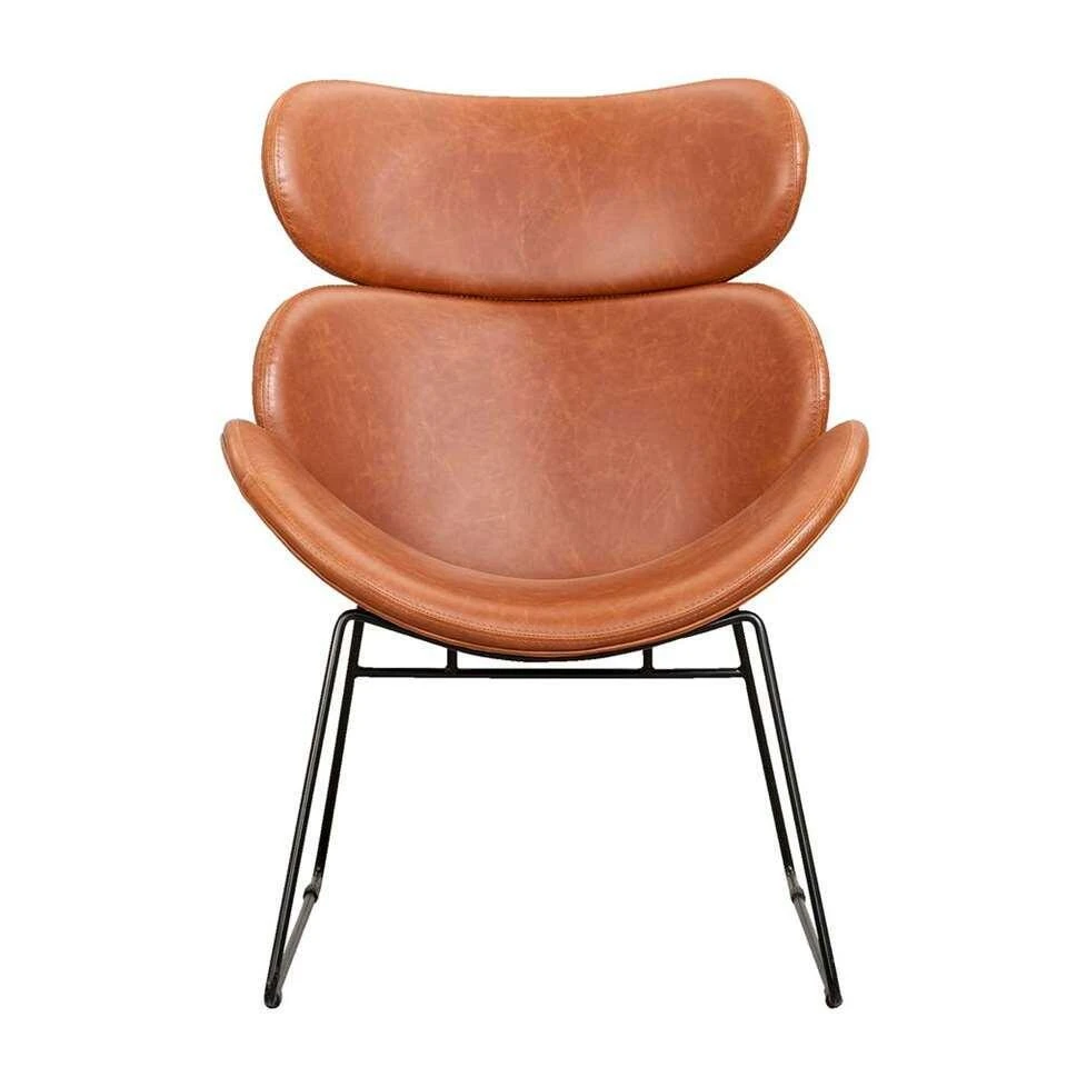 Fauteuil Cezar - Kunstleder - Zwart/cognac 1 Fauteuil Cezar - Kunstleder - Zwart/cognac