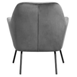 Fauteuil Hamburg - Fluweel - Donkergrijs -Leen Bakker Fauteuils 10207453 0900