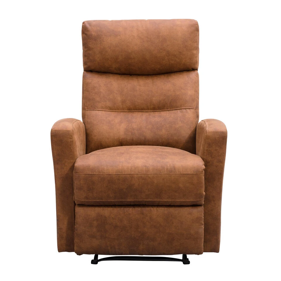 Relaxfauteuil Jackson - Stof - Cognac 1 Relaxfauteuil Jackson - Stof - Cognac