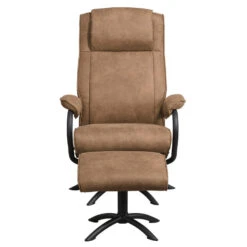 Relaxfauteuil Vincent Incl. Hocker - Taupe -Leen Bakker Fauteuils 10209893 0101