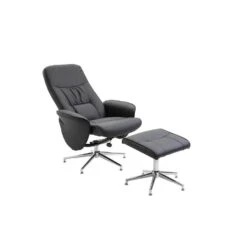 Svea - Veko Verstelbare Fauteuill Met Voetenbank - Lederlook - Zwart -Leen Bakker Fauteuils 10cced4fc0d6458485bc33b3f0636a95