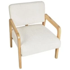 HJO - Fauteuil - Wit - Bouclé -Leen Bakker Fauteuils 123cac772fad4036920fff21a736b698