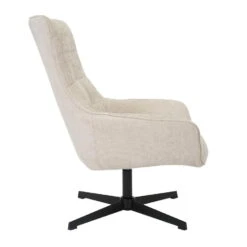 Fauteuil Stof Beige - Draaibaar - Zitdiepte 53cm - 53x53x99cm -Leen Bakker Fauteuils 126f545ad35a4f64b7af007afc5a9f31