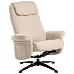 GERAS - Relaxfauteuil Met Voetenbank - Beige - Bouclé -Leen Bakker Fauteuils 13d338b0c62b49689ffa07938c932e58