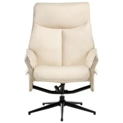 ERATO - Relaxfauteuil Met Voetenbank - Beige - Veganistisch Leer -Leen Bakker Fauteuils 14b7d5c14ca946368d96b672ee1451a1