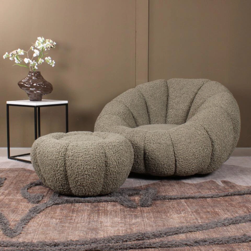 DS4U - Olivia DLX Fauteuil Teddy - Groen 3 DS4U - Olivia DLX Fauteuil Teddy - Groen - Afbeelding 3