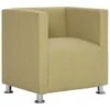 VidaXL Fauteuil Kubus Stof Groen