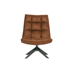 WOOOD Jouke Draaifauteuil - Kunstleer - Cognac - 97x70x85 -Leen Bakker Fauteuils 1697548865 0103
