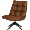 WOOOD Jouke Draaifauteuil - Kunstleer - Cognac - 97x70x85